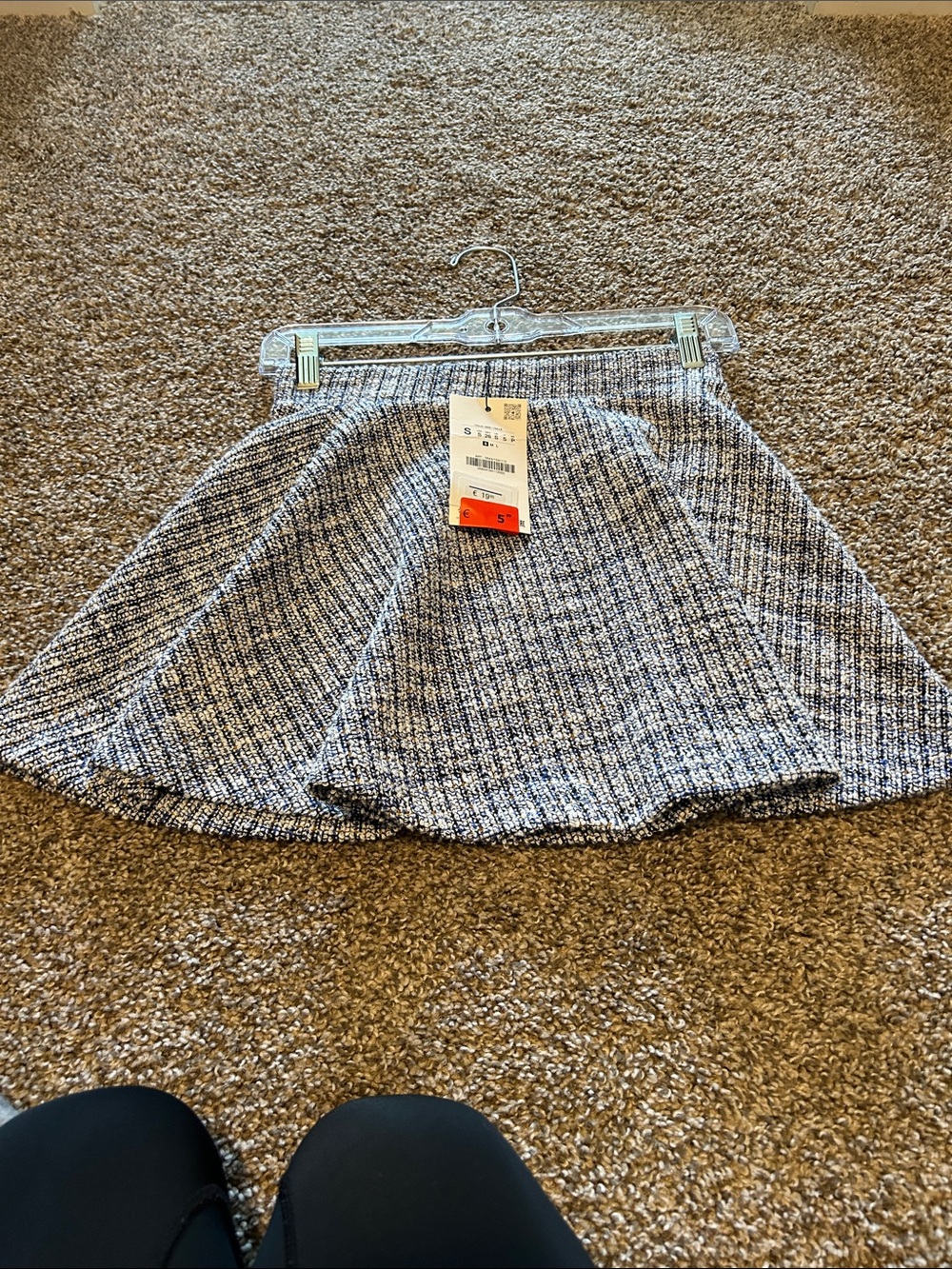 Woven Textured Gray Mini Skirt